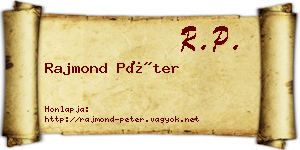 Rajmond Péter névjegykártya
