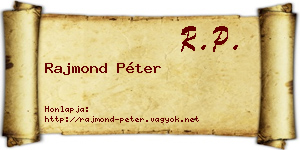 Rajmond Péter névjegykártya