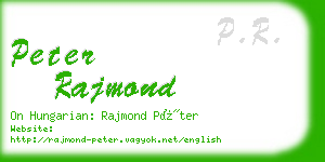 peter rajmond business card